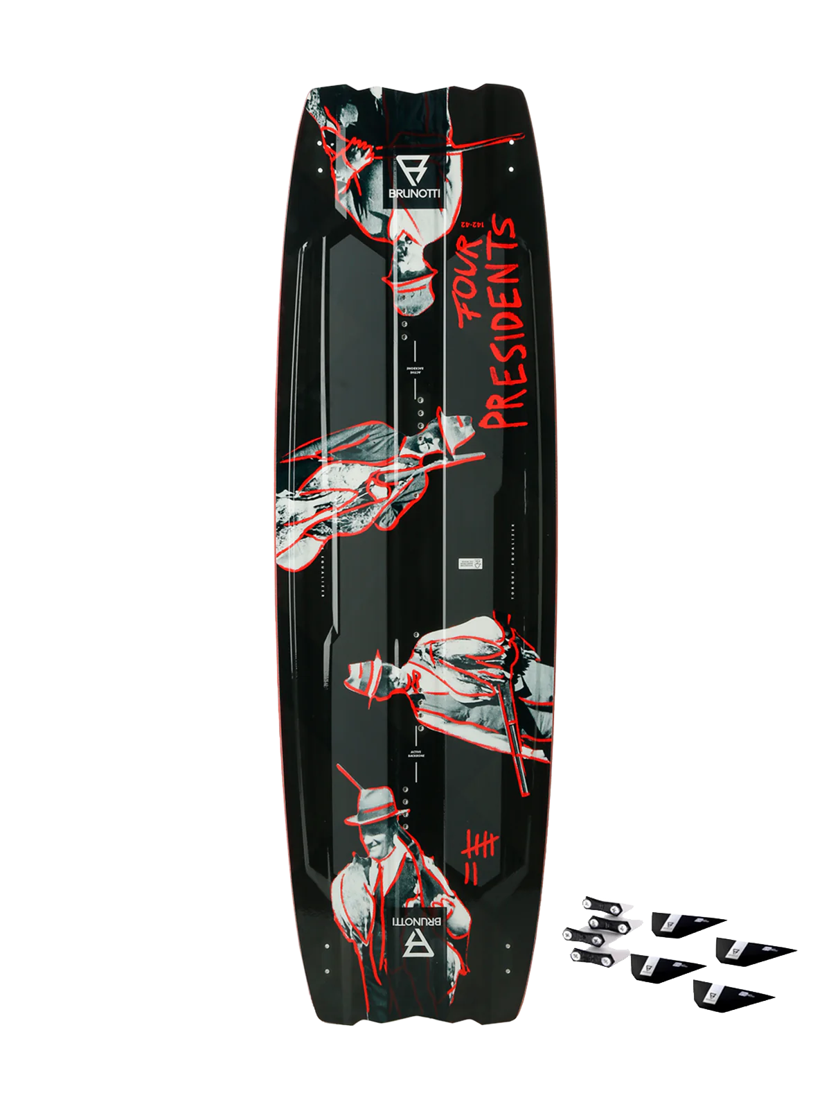 Four Presidents Hawk+G10Fins Uni Kiteboard