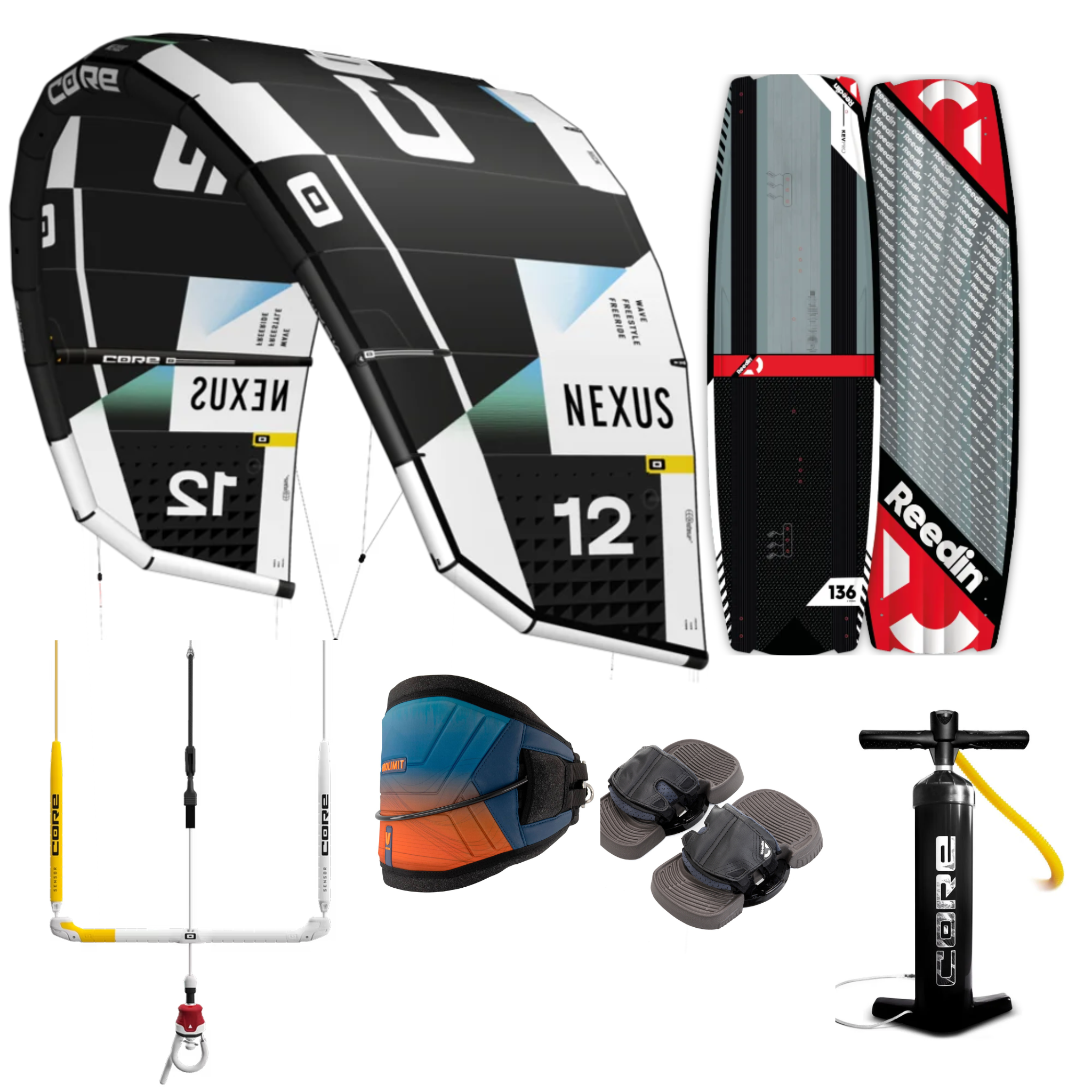 Core Nexus + Reedin Carbon board edition Complete Kiteboarding Package